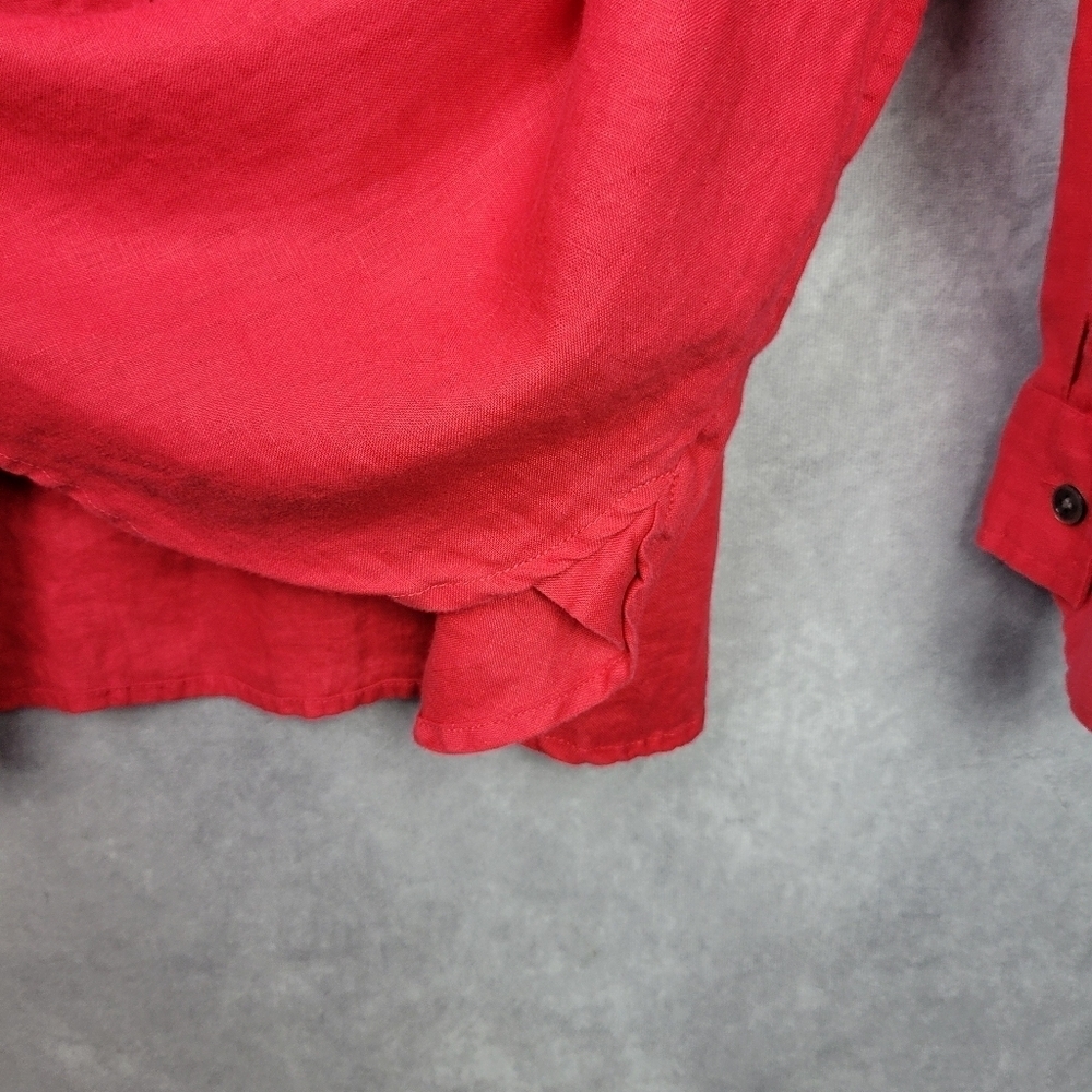 J Jill‎ Love Linen shirt long-sleeved casual business office career Women size L - Picture 6 of 10